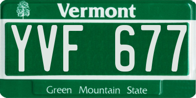 VT license plate YVF677