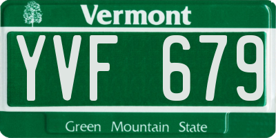 VT license plate YVF679