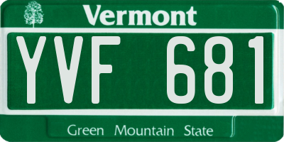 VT license plate YVF681
