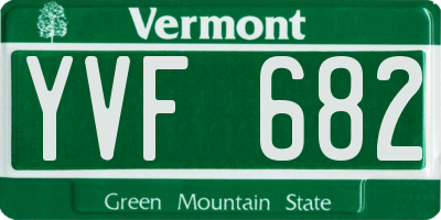 VT license plate YVF682