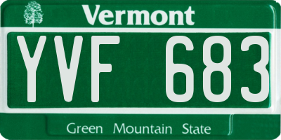VT license plate YVF683