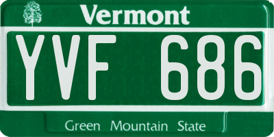 VT license plate YVF686