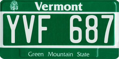 VT license plate YVF687