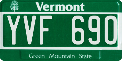 VT license plate YVF690