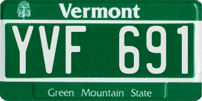 VT license plate YVF691