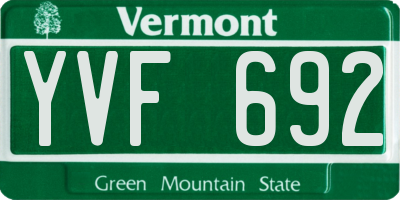 VT license plate YVF692