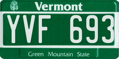 VT license plate YVF693
