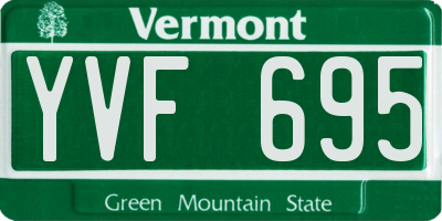 VT license plate YVF695