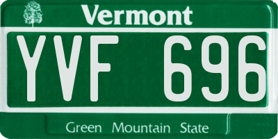 VT license plate YVF696