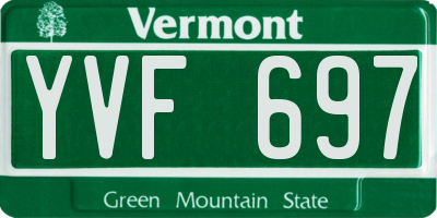 VT license plate YVF697