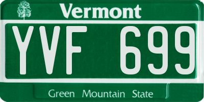VT license plate YVF699