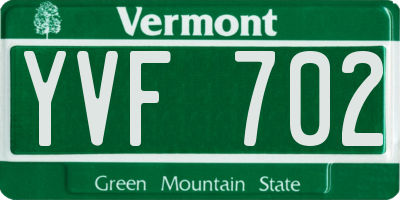 VT license plate YVF702