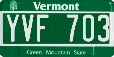 VT license plate YVF703