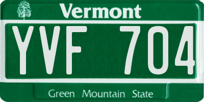 VT license plate YVF704