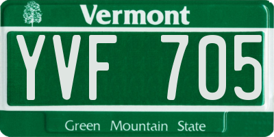 VT license plate YVF705
