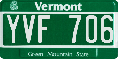 VT license plate YVF706