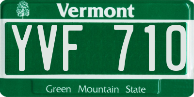 VT license plate YVF710