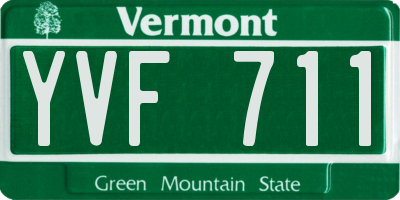 VT license plate YVF711