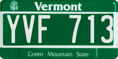 VT license plate YVF713