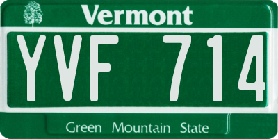 VT license plate YVF714