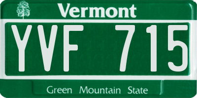VT license plate YVF715