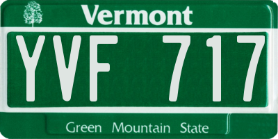 VT license plate YVF717