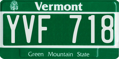 VT license plate YVF718
