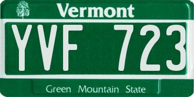 VT license plate YVF723