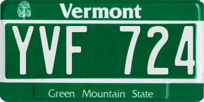 VT license plate YVF724