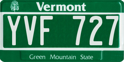 VT license plate YVF727