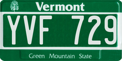 VT license plate YVF729
