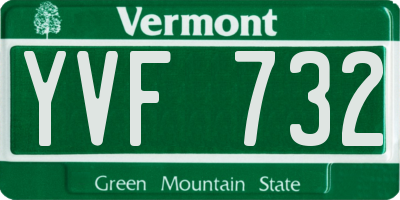 VT license plate YVF732
