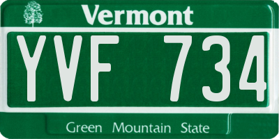 VT license plate YVF734