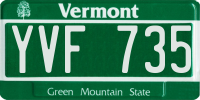 VT license plate YVF735