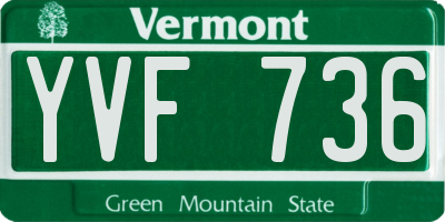 VT license plate YVF736