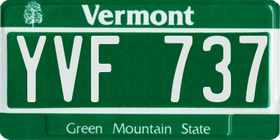 VT license plate YVF737