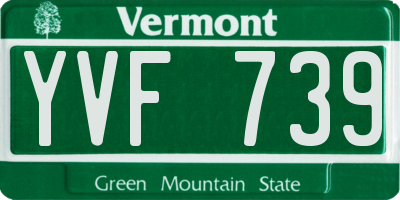 VT license plate YVF739