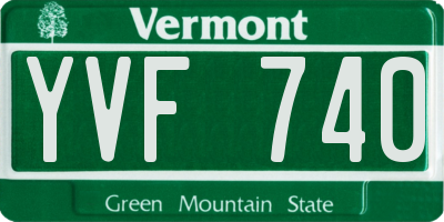 VT license plate YVF740