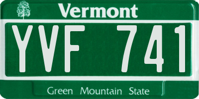 VT license plate YVF741