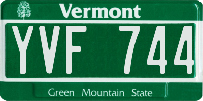 VT license plate YVF744