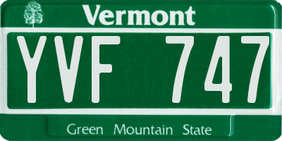 VT license plate YVF747
