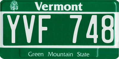 VT license plate YVF748