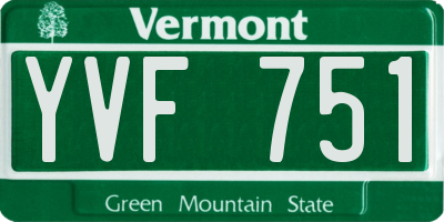 VT license plate YVF751