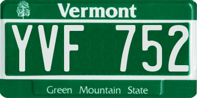 VT license plate YVF752