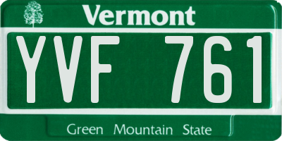 VT license plate YVF761