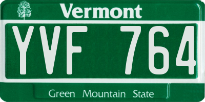 VT license plate YVF764
