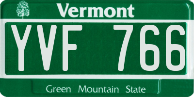 VT license plate YVF766
