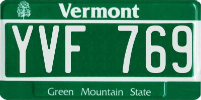 VT license plate YVF769