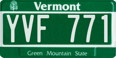 VT license plate YVF771