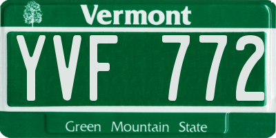 VT license plate YVF772